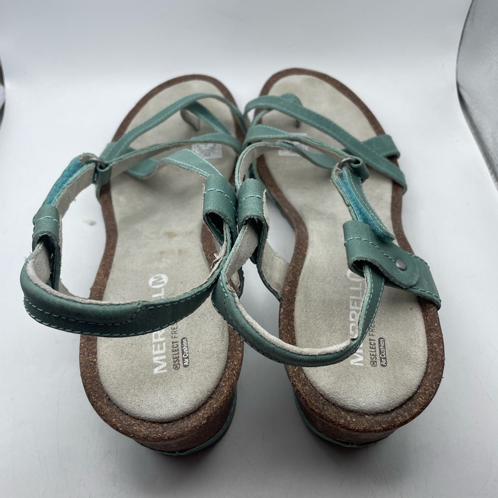 Merrell Teal Strappy Wedge Sandals - Picture 7 of 9